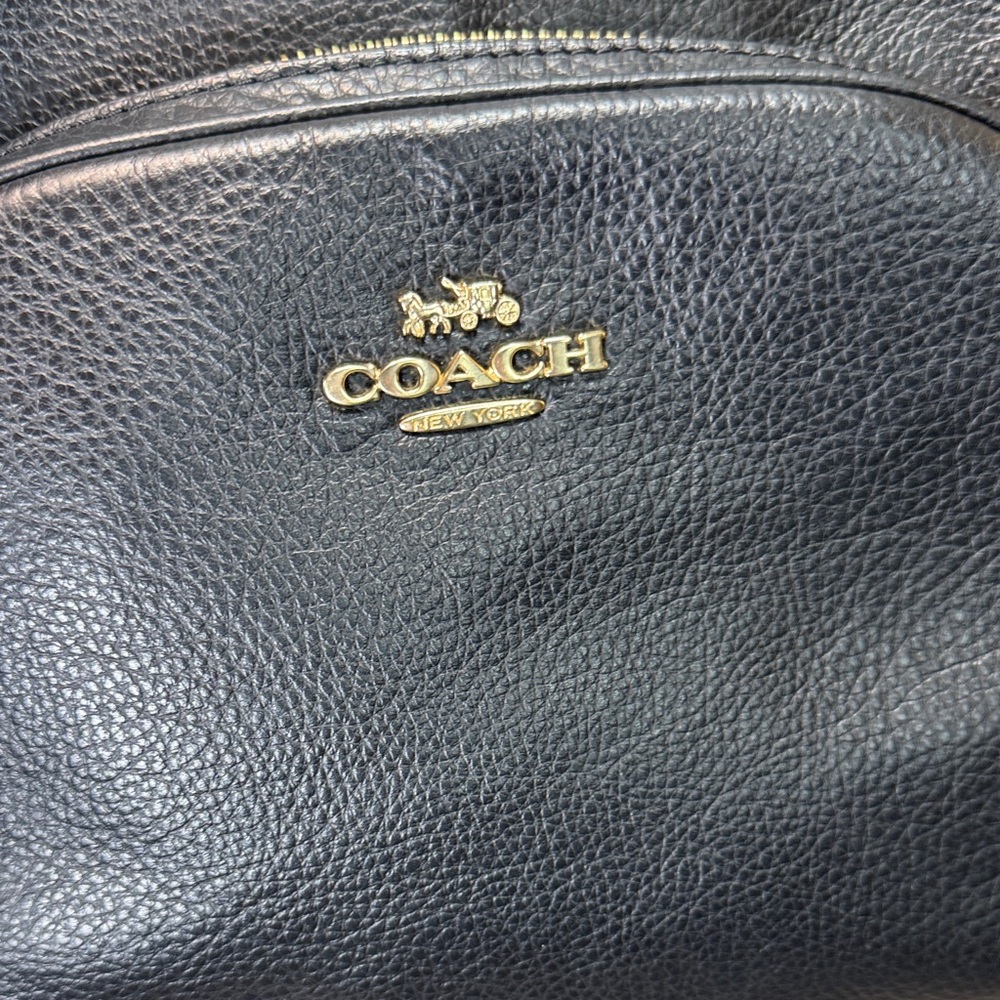 Coach Black Pebbled Leather  Backpack - Picture 4 of 11